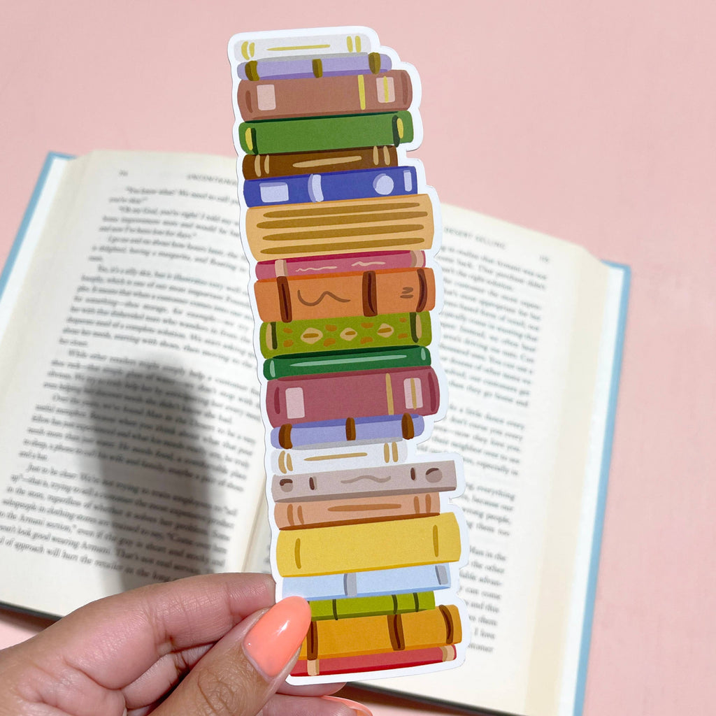 Stack of Books Die Cut Bookmark