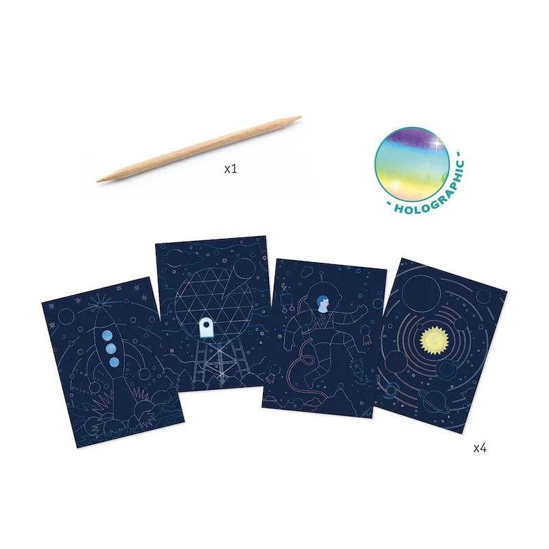 Cosmic Mission Metallic Scratch Card Activity Set