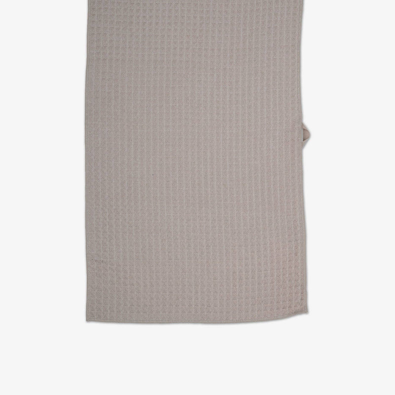 A flat view of the Taupe Waffle Towel.