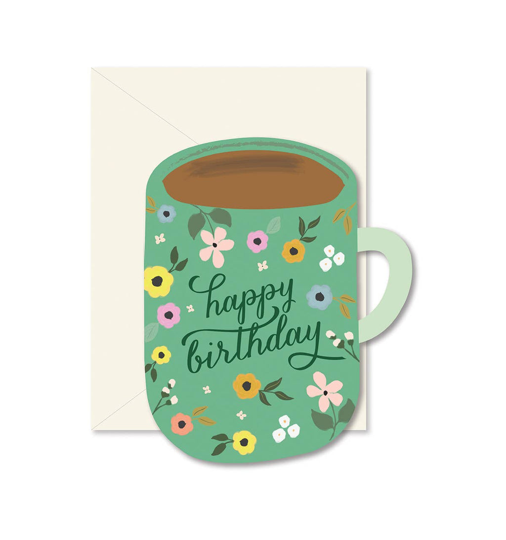Birthday Coffee Mug Die-Cut Card