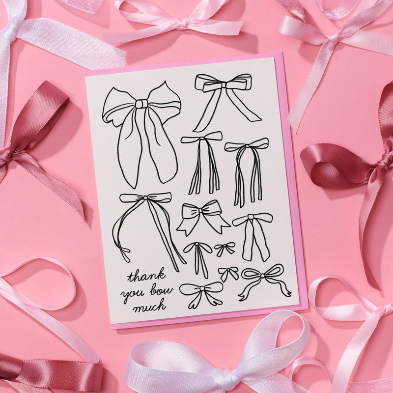 Bow Girly Thank You Card