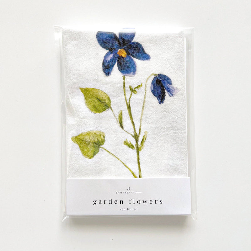 The Garden Flowers Towel in its packaging.