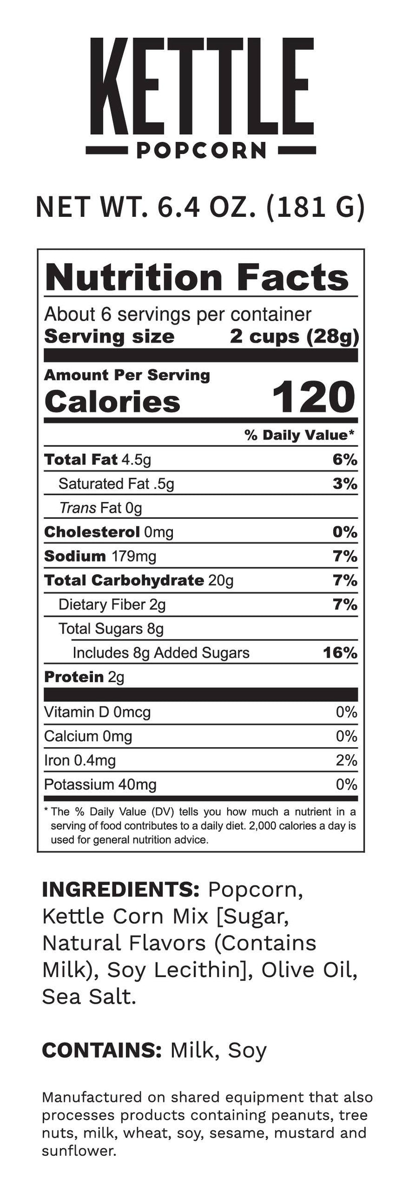 The Nutrition Facts and ingredients list.