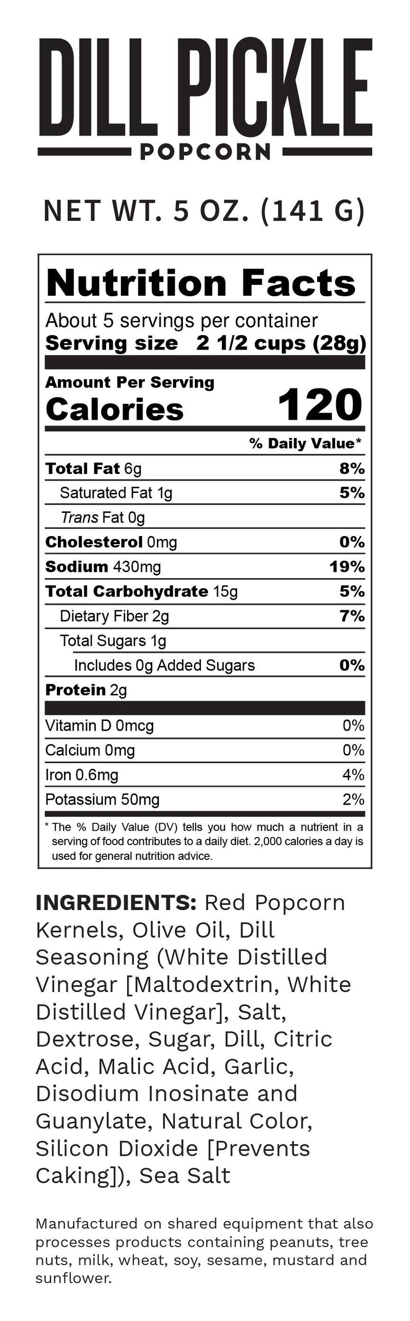 The Nutrition Facts and Ingredients list.