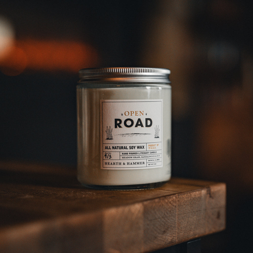 Open Road Literary Soy Candle