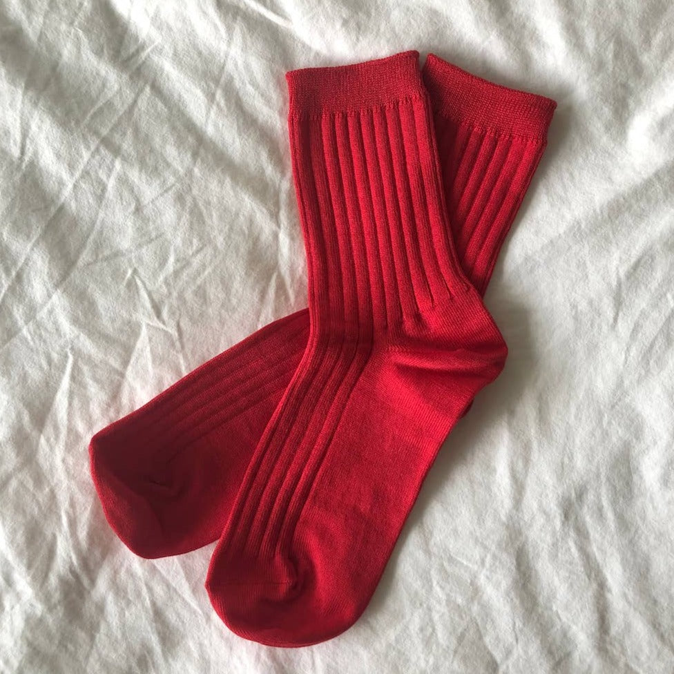 Her Socks in Classic Red