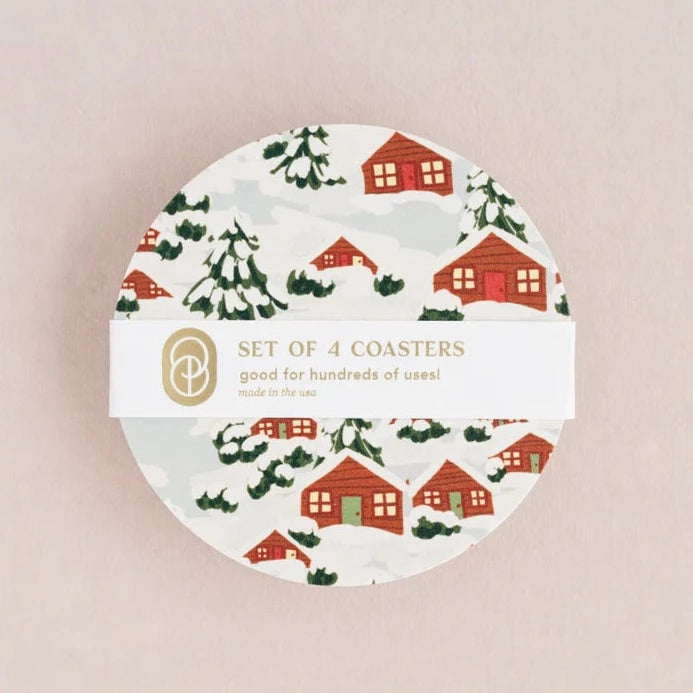 Cozy Alpine Village Coasters