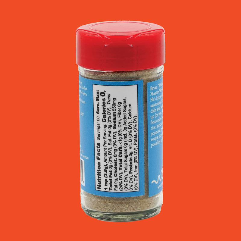 The back of the label featuring Nutrition Facts about the Seasoning Salt.