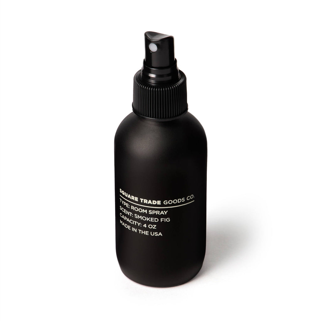 A matte black bottle of Smoked Fig Room Spray.