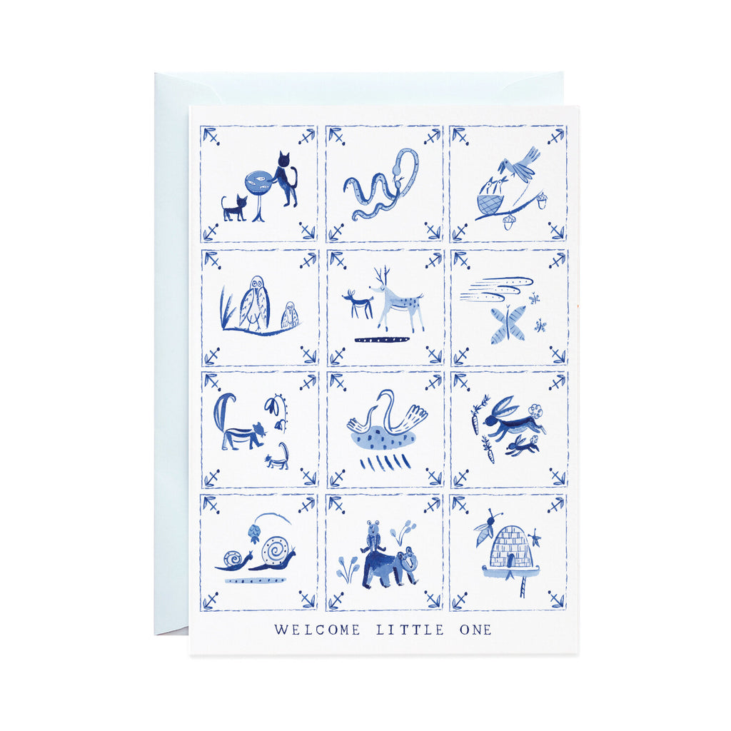 Delft Tiles New Baby Card