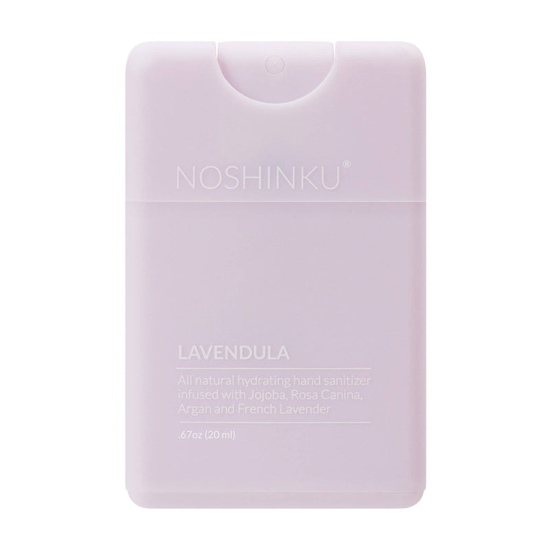 A pale purple rectangular Lavendula Hand Sanitizer