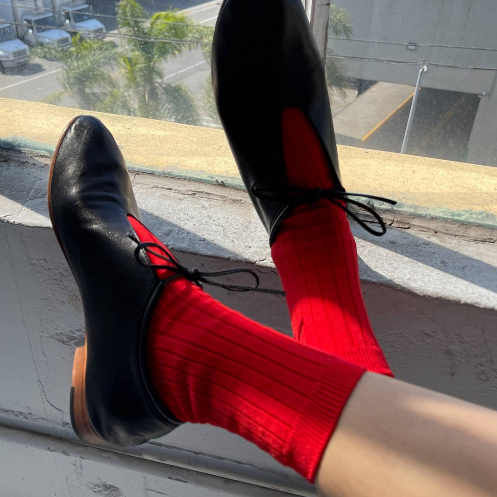 Her Socks in Classic Red