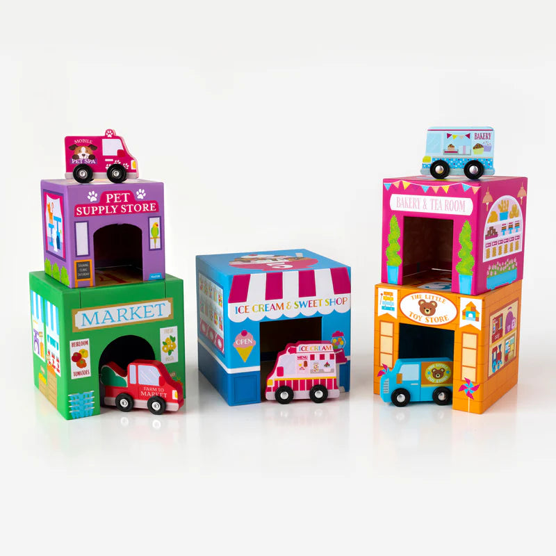 Stackables Nested Cardboard Set | Rainbow Town