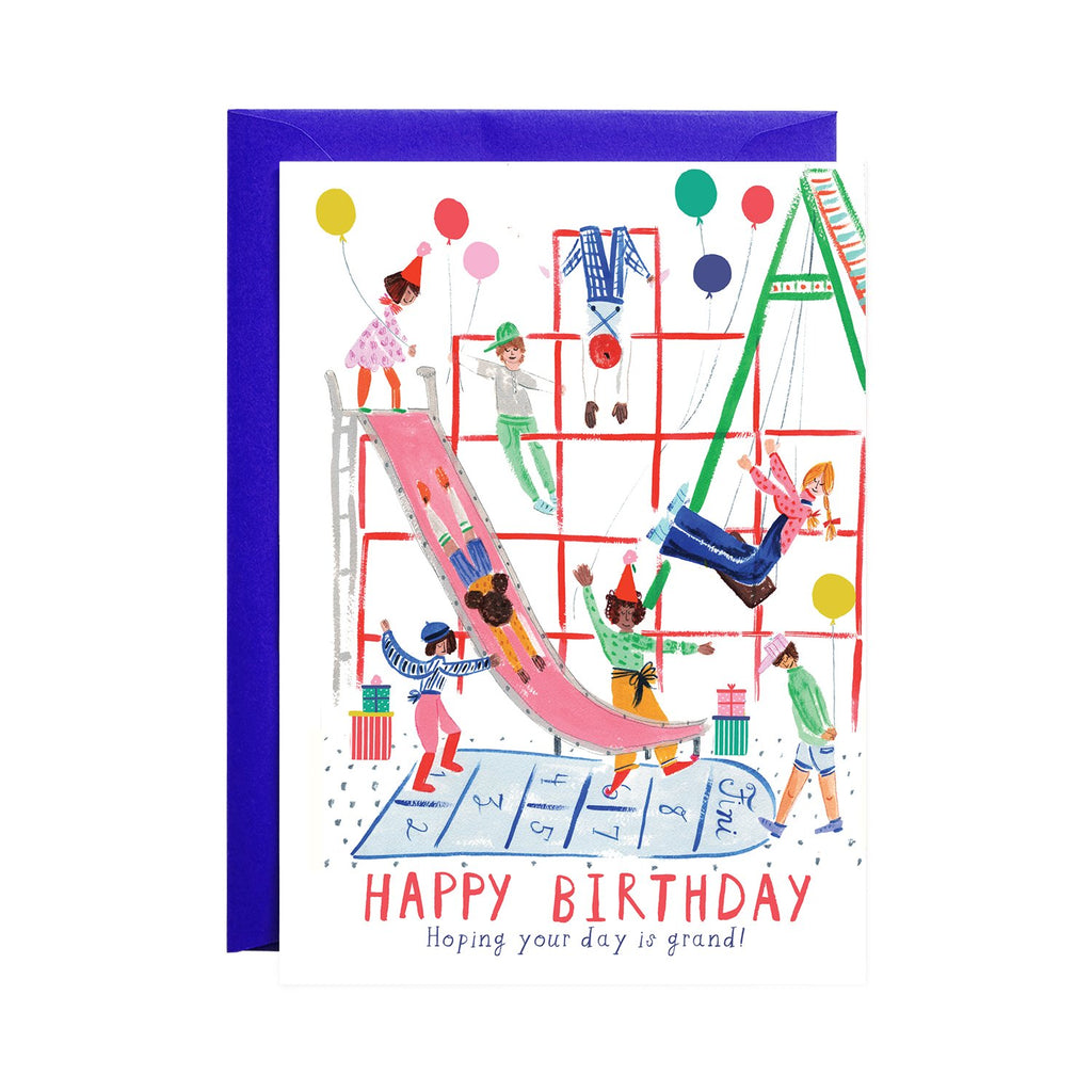 Down the Slide Birthday Card