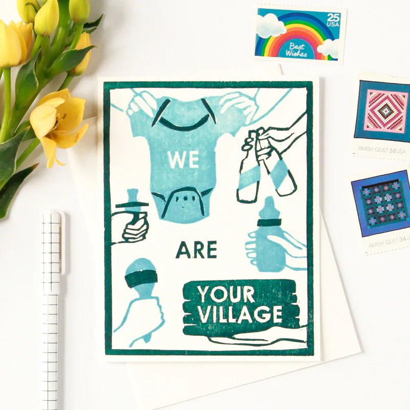 We Are Your Village New Baby Card