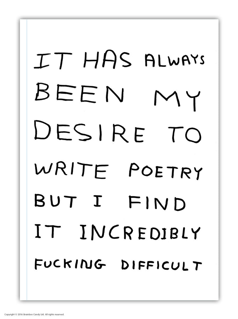 David Shrigley Write Poetry Notebook