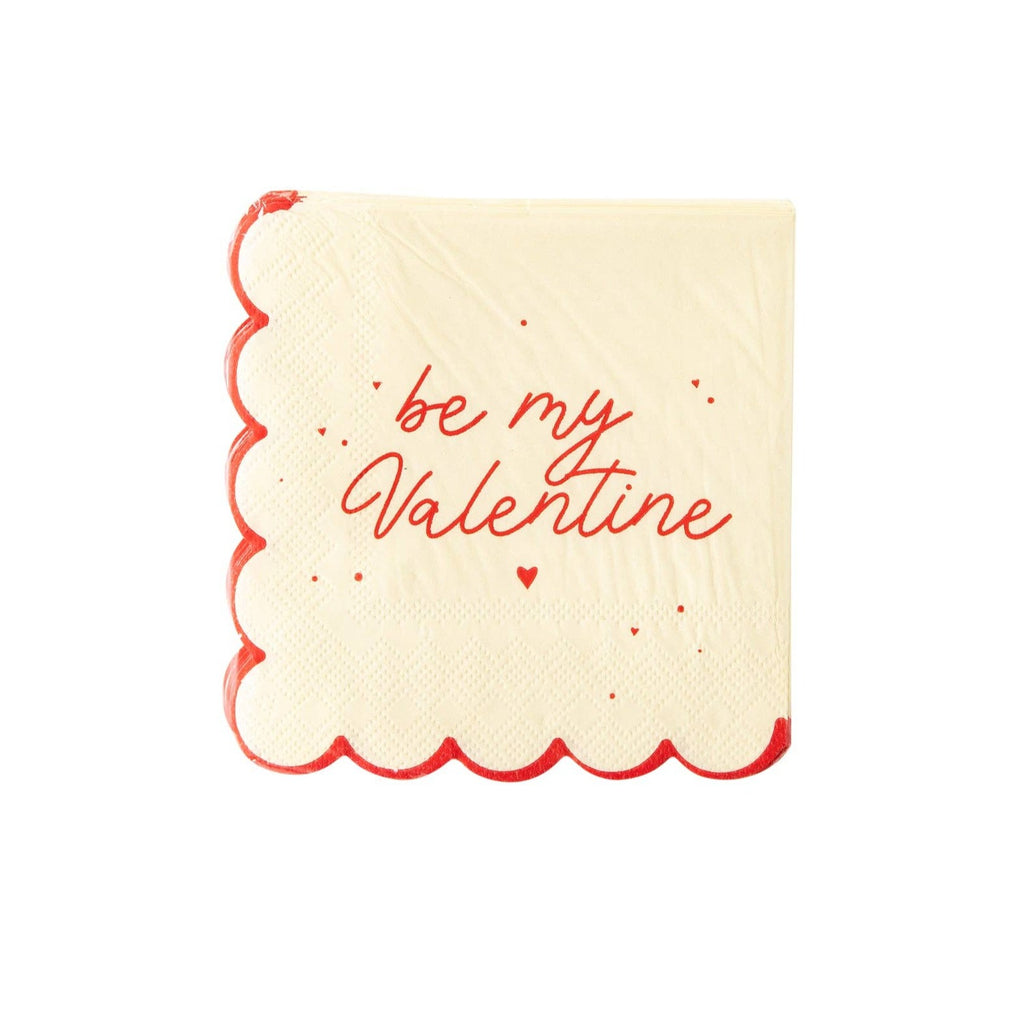 Be My Valentine Scallop Cocktail Napkin