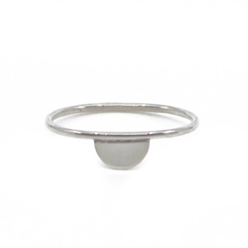 Size 6 Dainty Half Moon Ring in Silver