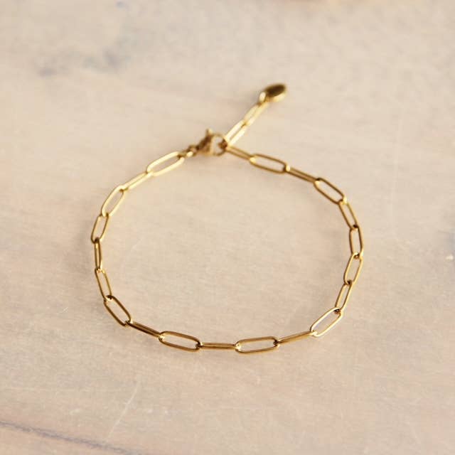Jlmmen Store Women's Heart Initial Paperclip Bracelet