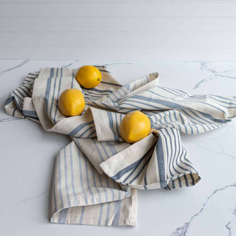 S/3 Odelia Bagged Towels in Blue