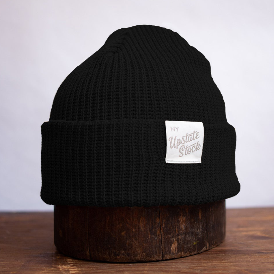 Black Upcycled Cotton Watchcap