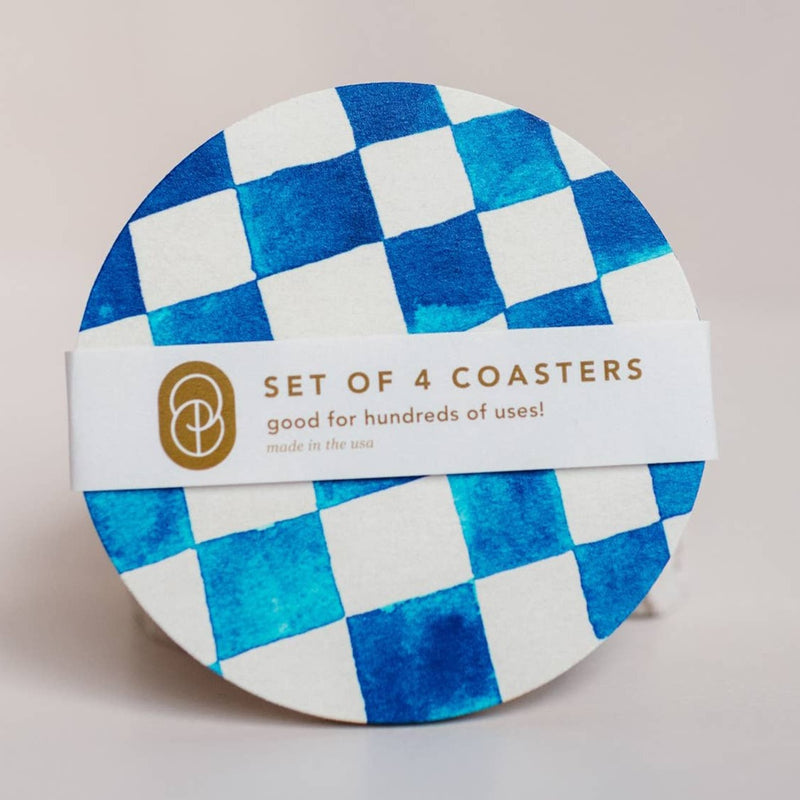 Blue Checkered Coasters