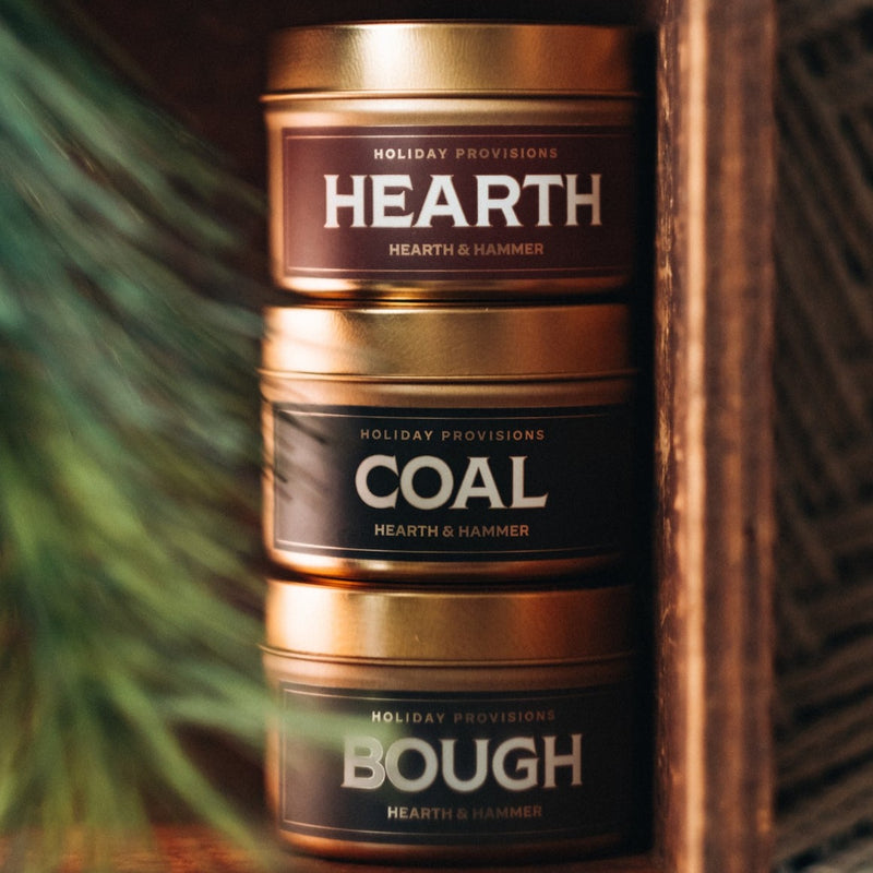 Coal Holiday Travel Tin Candle