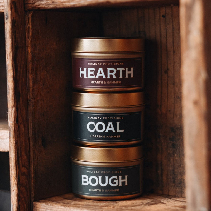 Coal Holiday Travel Tin Candle