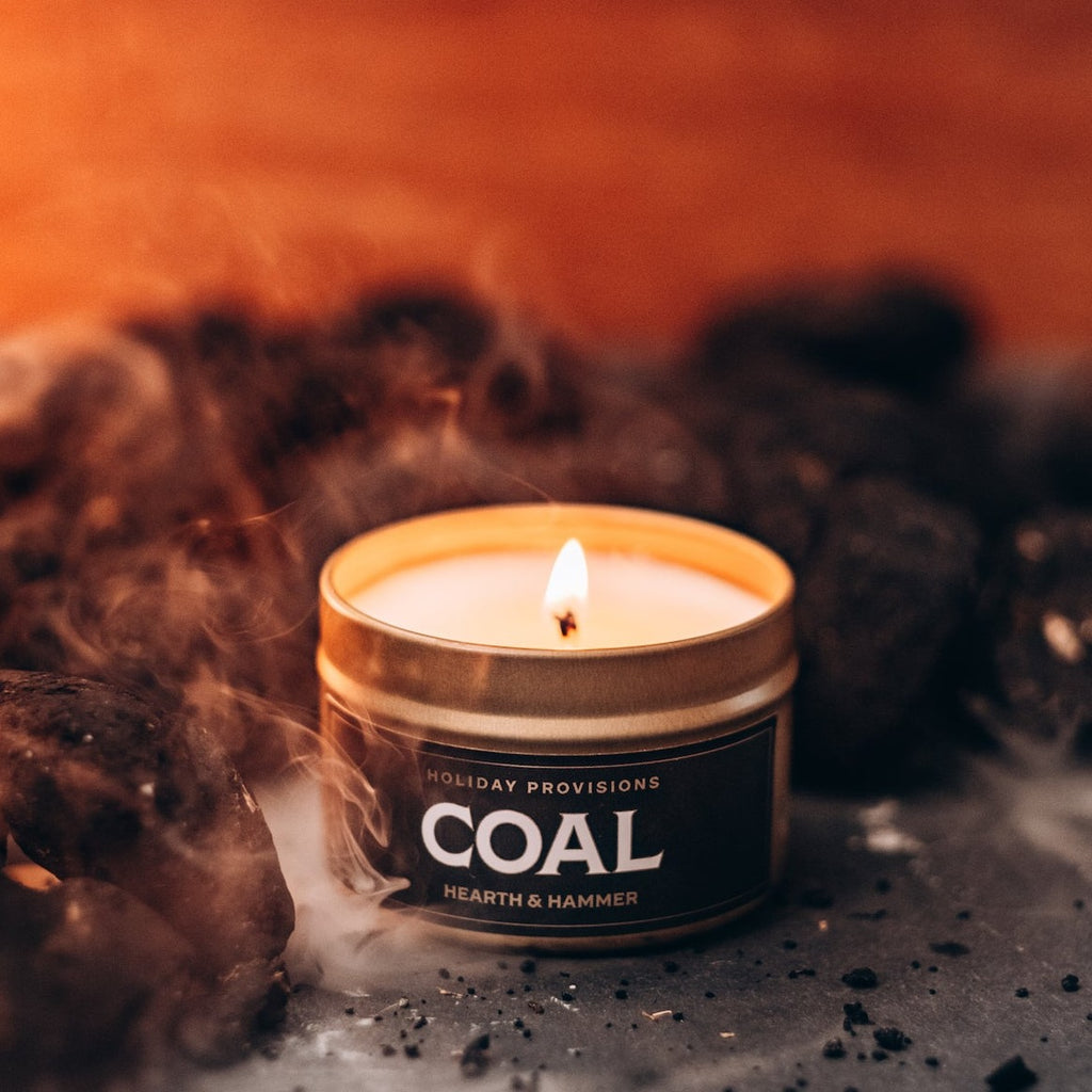 Coal Holiday Travel Tin Candle