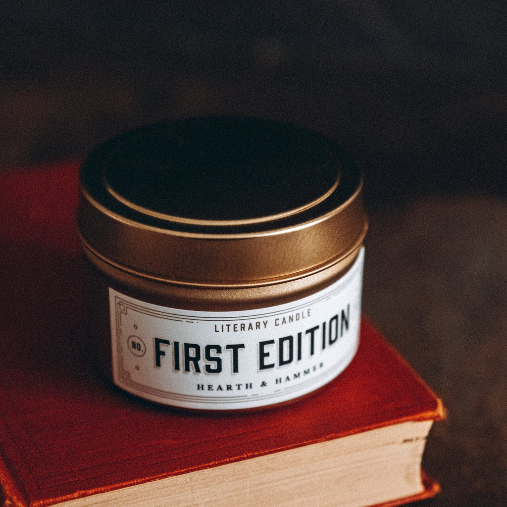 First Edition Literary Travel Soy Candle Tin