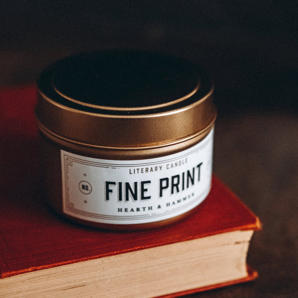 Fine Print Literary Travel Soy Candle Tin