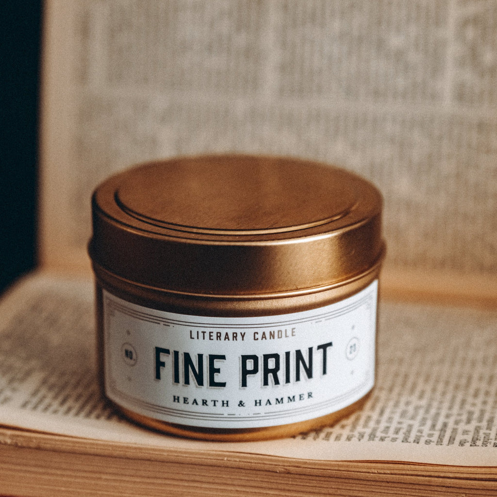 Fine Print Literary Travel Soy Candle Tin