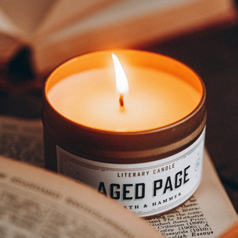 Aged Page Literary Travel Soy Candle Tin