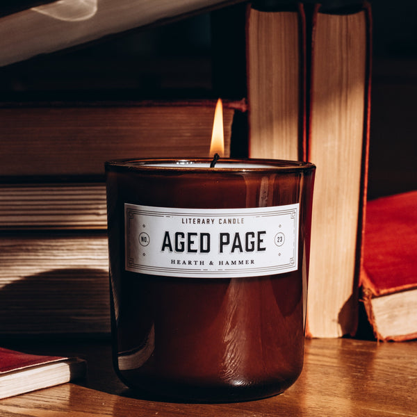 Literary Soy Candle Aged Page Scented Hearth & Hammer Hearth & Hammer