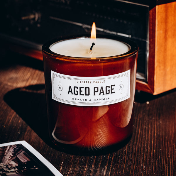 Literary Soy Candle Aged Page Scented Hearth & Hammer Hearth & Hammer