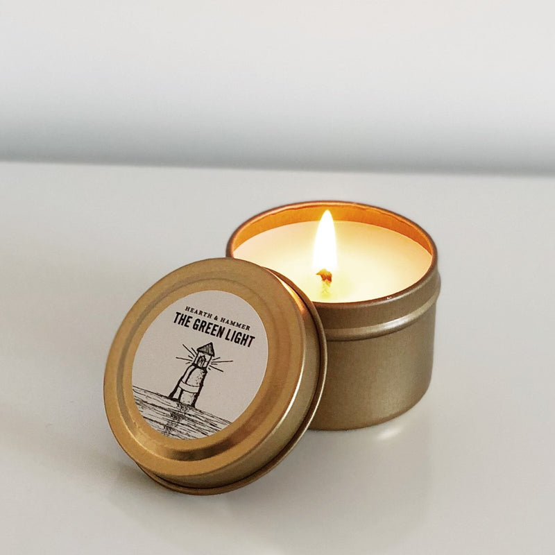 The Green Light Literary Travel Soy Candle Tin
