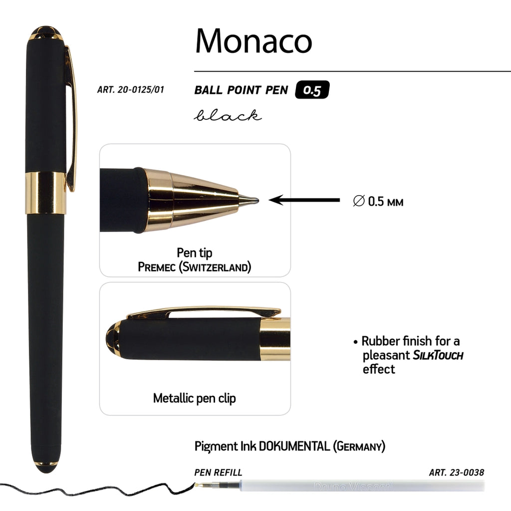 Black Monaco Ballpoint Pen