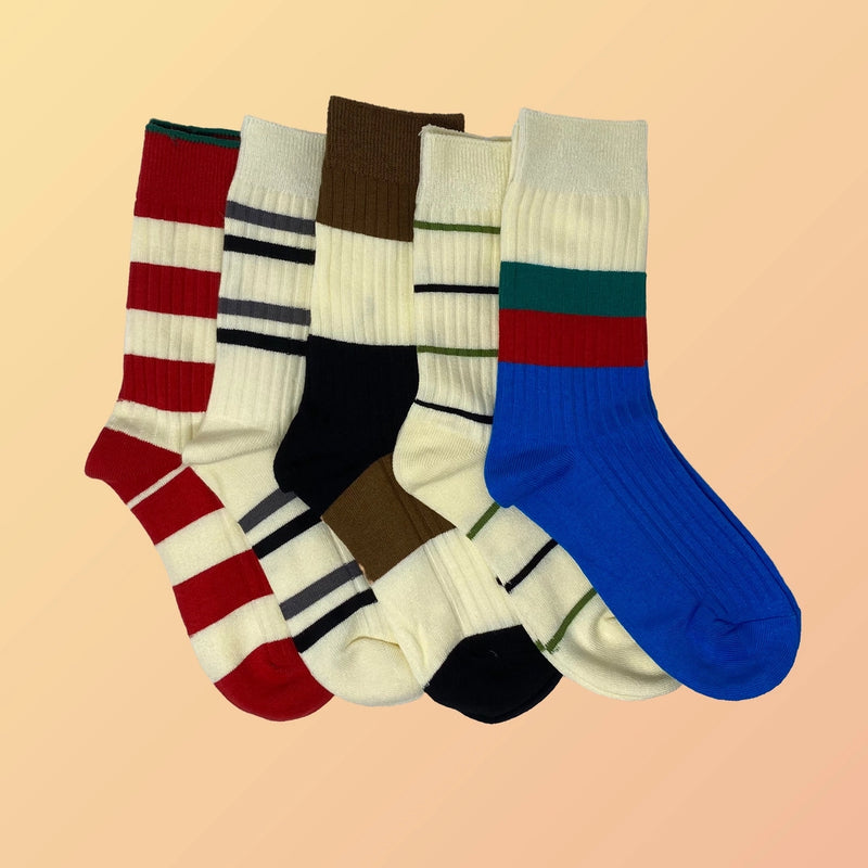 Red/Cream Collegiate Socks