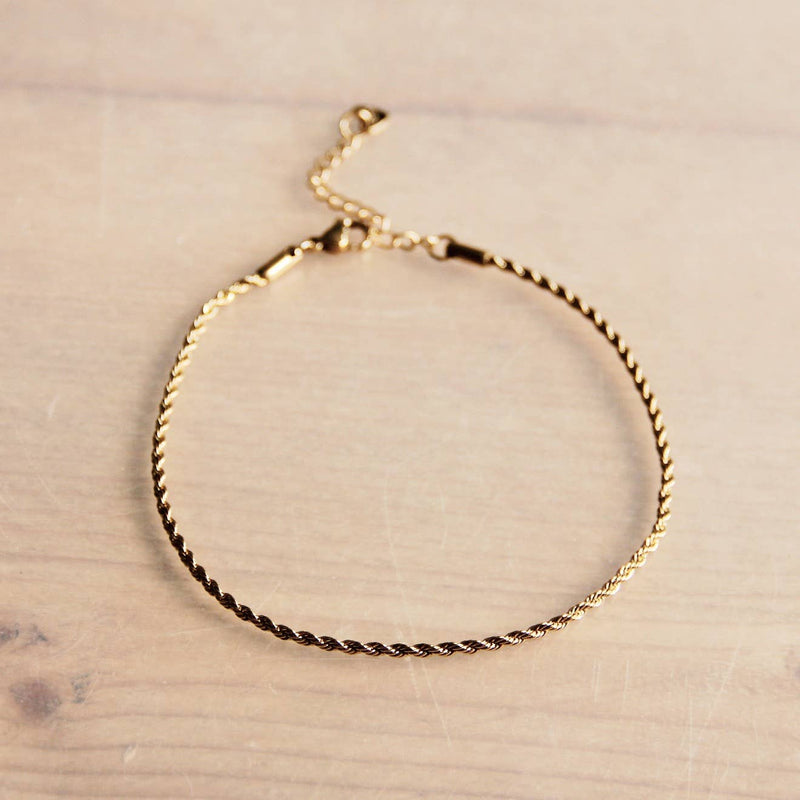 Twisted Anklet in Gold