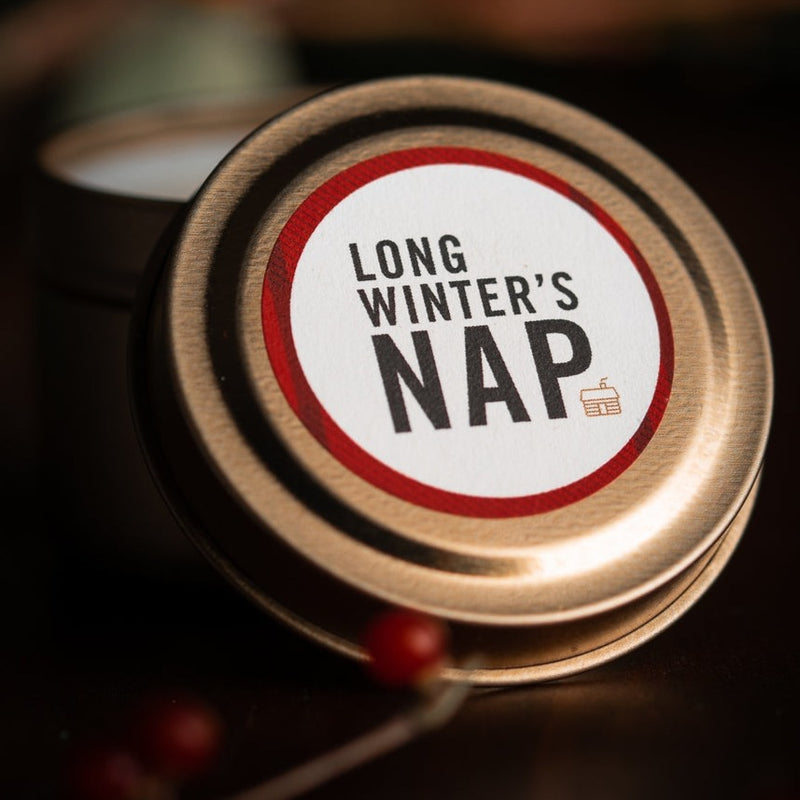 Long Winter's Nap Literary Travel Soy Candle Tin