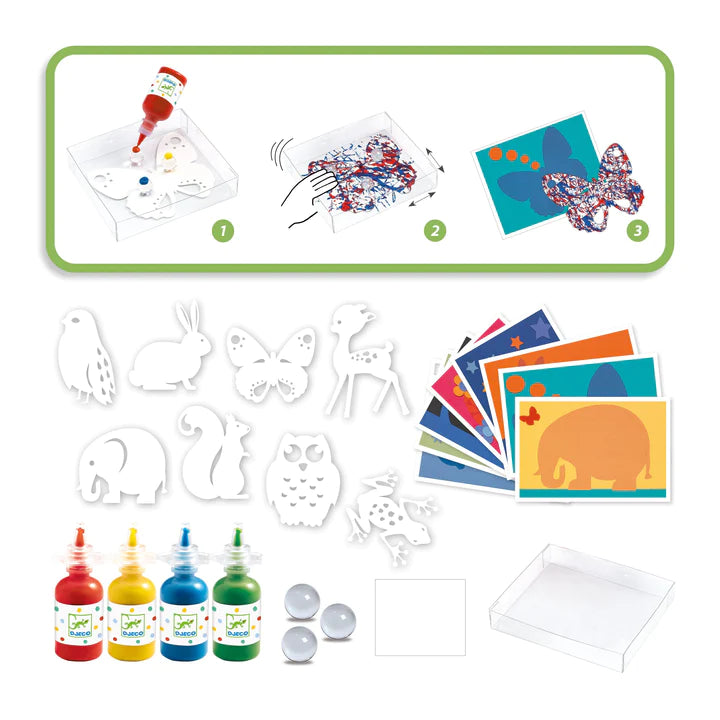 Colorful Parade Painting with Marbles Set