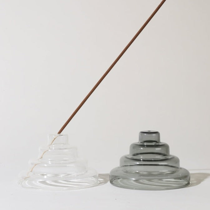 Clear Glass Meso Incense Holder