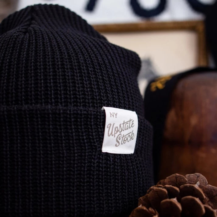 Black Upcycled Cotton Watchcap